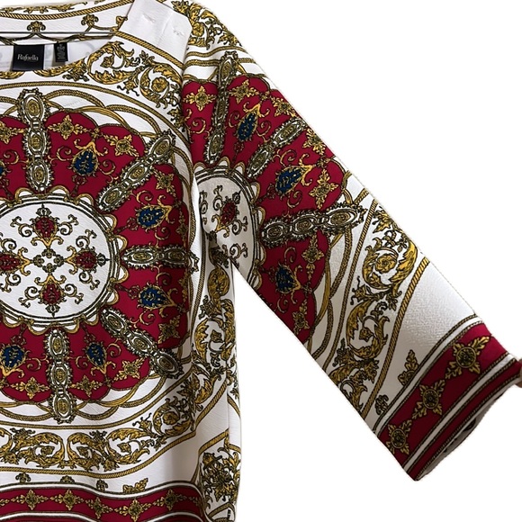 Rafaella, Kimono Sleeves, Casual, Scoop Neckline Top, Multi, S - Picture 3 of 6